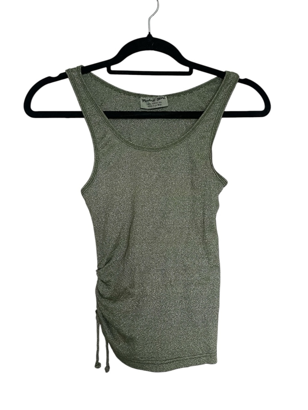 Anthropologie Michael Stars Olive Metallic Ruched Tank Top